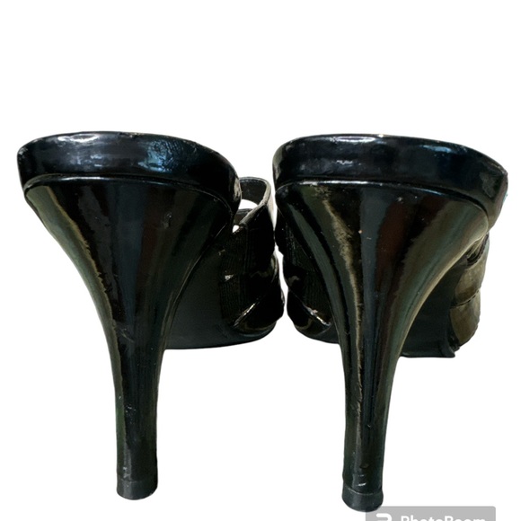 Dana Buchanan open toe black patten Pump size says women’s 8 fits like a 7 - Picture 5 of 7